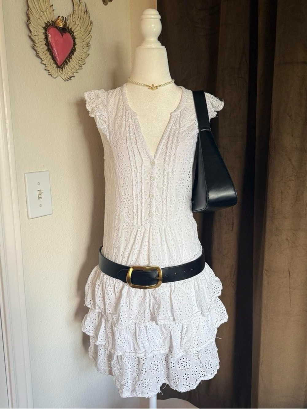 Zadig & Voltaire Frilly Lace White Spring Eyelet Designer Dress